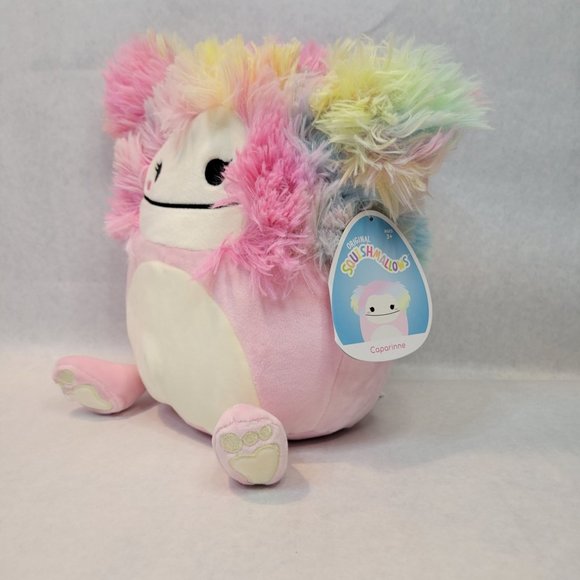 Squishmallow 8" CAPARINNE Rainbow big foot yeti pink ~ BNWT - Picture 2 of 5